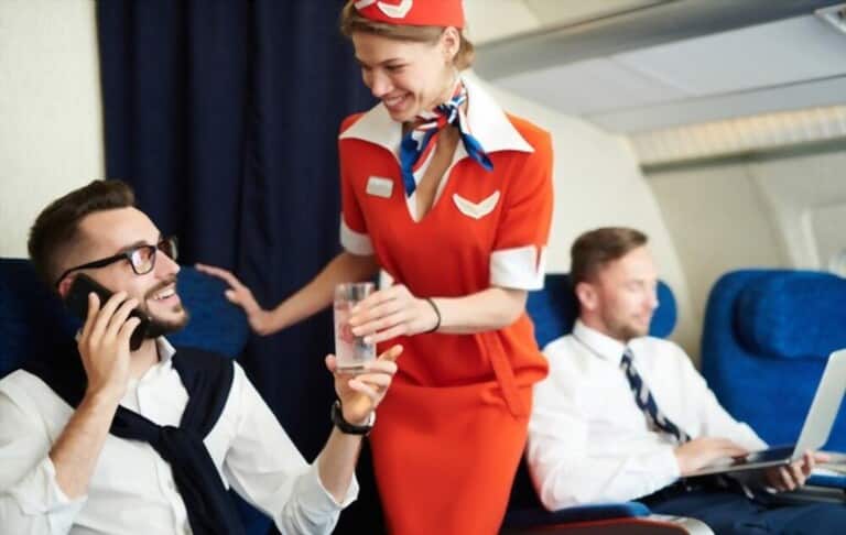 flight attendants take care of passengers