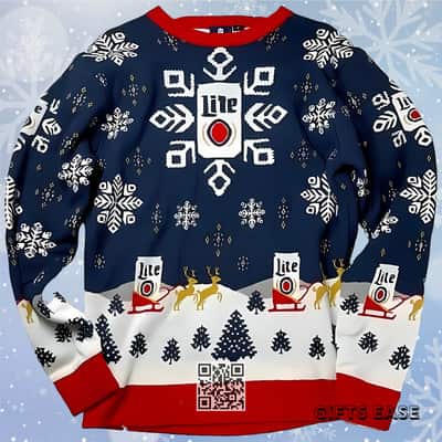 Miller Lite Beer Ugly Christmas Sweater Christmas Gift For Him