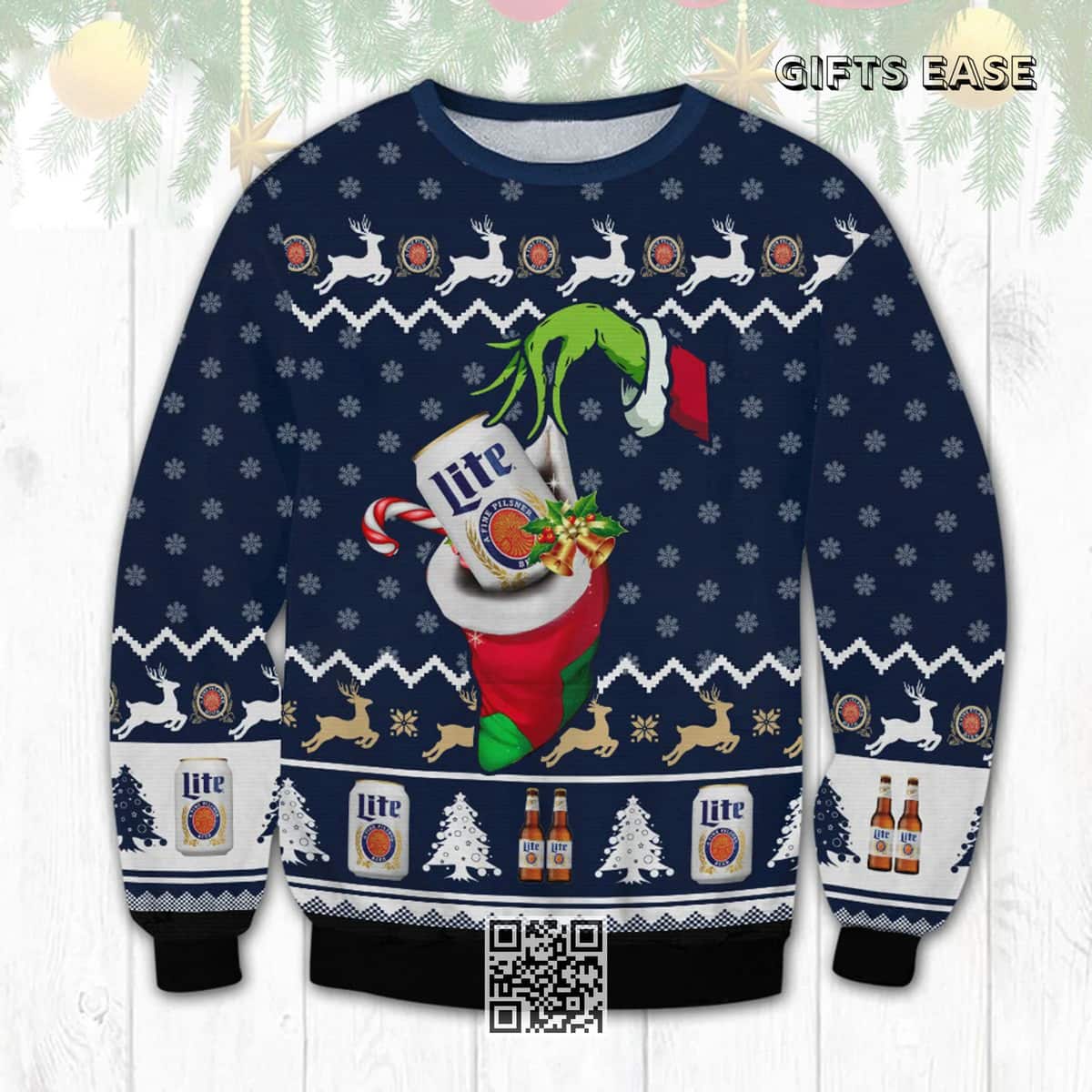 Funny Grinch Christmas Miller Lite Ugly Christmas Sweater Beer Lovers Gift Funny Grinch Christmas Miller Lite Ugly Christmas Sweater Beer Lovers Gift