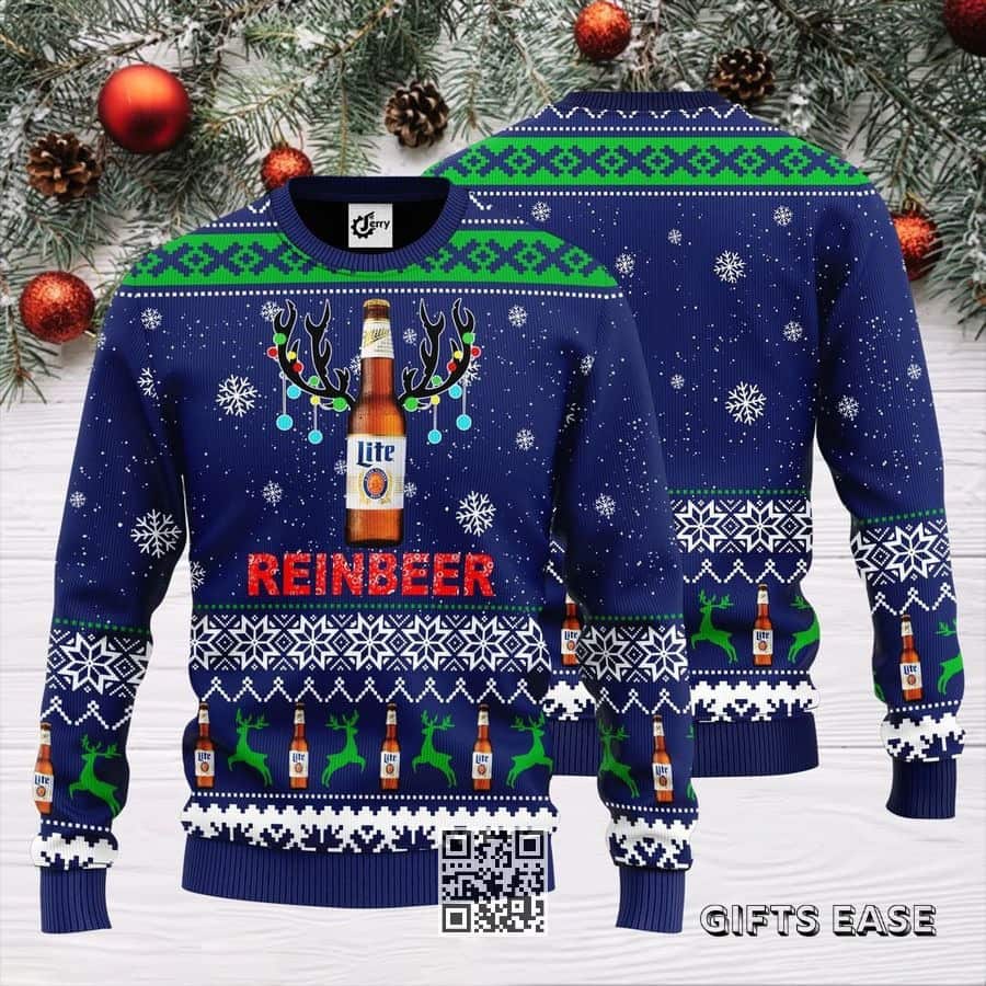 Miller Lite Beer Ugly Christmas Sweater Gift For Friends Miller Lite Beer Ugly Christmas Sweater Gift For Friends