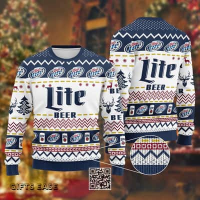 Cool Miller Lite Ugly Christmas Sweater Family Gift