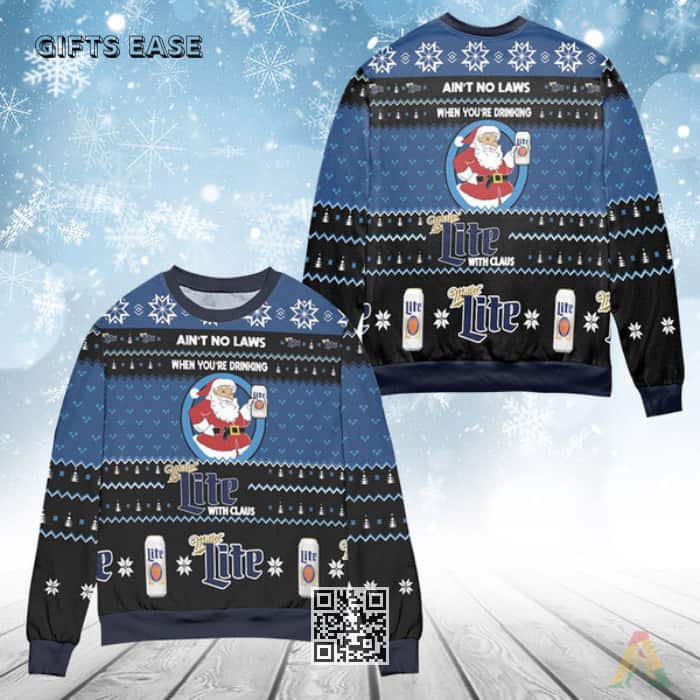 Funny When You’re Drinking Miller Lite With Santa Claus Ugly Christmas Sweater Beer Lovers Gift Funny When You’re Drinking Miller Lite With Santa Claus Ugly Christmas Sweater Beer Lovers Gift
