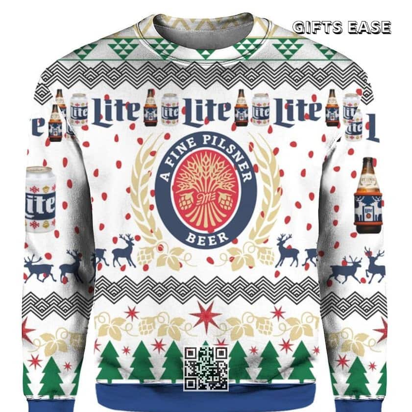 Miller Lite Ugly Christmas Sweater A Fine Pilsner Beer Christmas Gift For Friends Miller Lite Ugly Christmas Sweater A Fine Pilsner Beer Christmas Gift For Friends