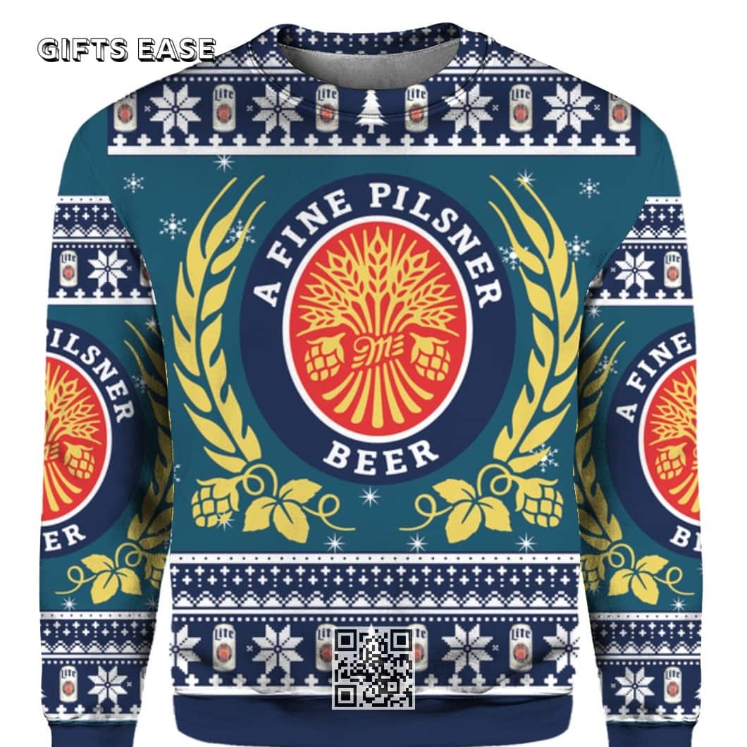 Miller Lite Ugly Christmas Sweater A Fine Pilsner Beer Gift For Best Friends Miller Lite Ugly Christmas Sweater A Fine Pilsner Beer Gift For Best Friends