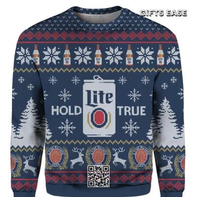 Miller Lite Ugly Christmas Sweater Hold Lite True Gift For Beer Drinkers Miller Lite Ugly Christmas Sweater Hold Lite True Gift For Beer Drinkers