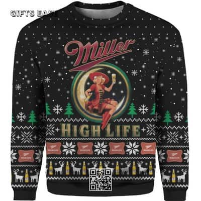 Miller High Life Ugly Christmas Sweater Xmas Gift For Beer Drinkers