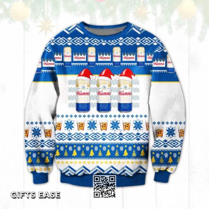 Hamm's Ugly Christmas Sweater Birthday Gift For Beer Drinkers Hamm's Ugly Christmas Sweater Birthday Gift For Beer Drinkers