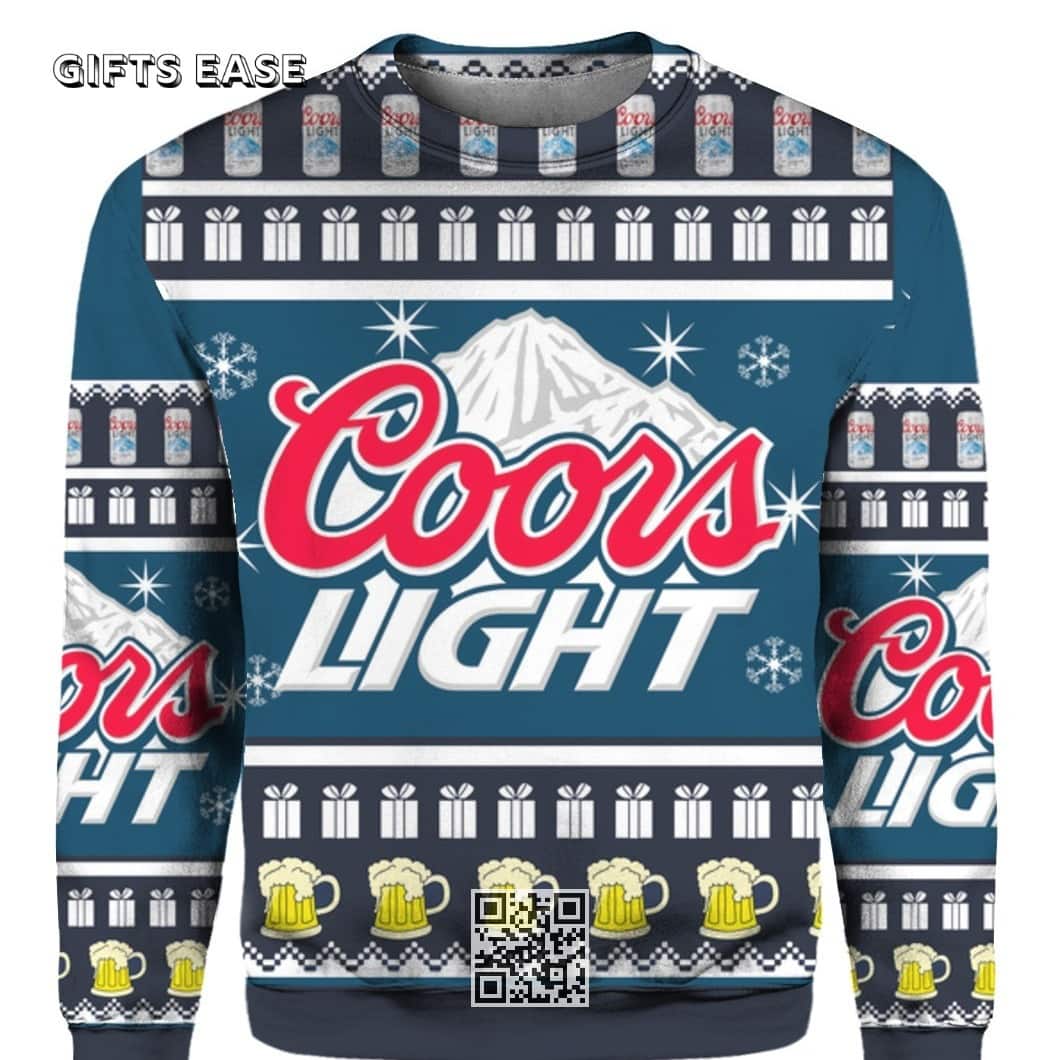 Coors Light Beer Ugly Christmas Sweater Cool Gift For Him Coors Light Beer Ugly Christmas Sweater Cool Gift For Him