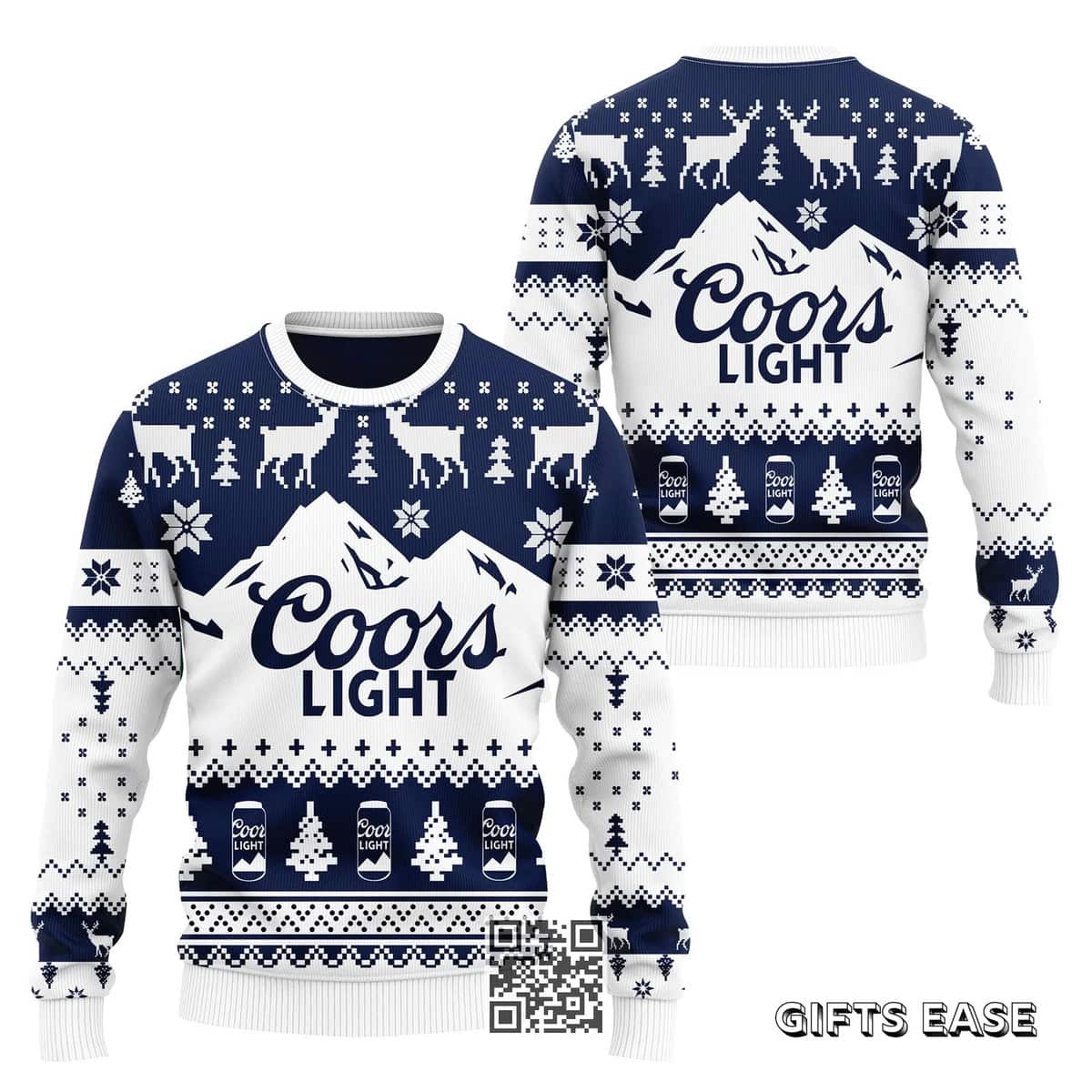 Coors Light Beer Blue White Ugly Christmas Sweater Gift For Daughter From Dad Coors Light Beer Blue White Ugly Christmas Sweater Gift For Daughter From Dad