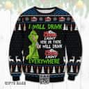 Funny Grinch I Will Drink Coors Light Here And There And Everywhere Ugly Christmas Sweater