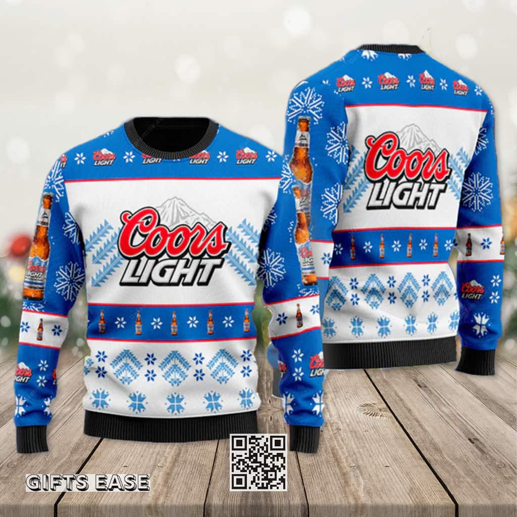 Coors Light Beer Ugly Christmas Sweater Classic Snowflakes Pattern Birthday Gift For Sister Coors Light Beer Ugly Christmas Sweater Classic Snowflakes Pattern Birthday Gift For Sister