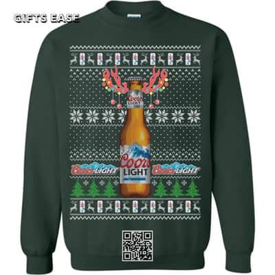 Funny Coors Light Beer Ugly Christmas Sweater Reindeer Bottle Gift For Son From Mom Funny Coors Light Beer Ugly Christmas Sweater Reindeer Bottle Gift For Son From Mom