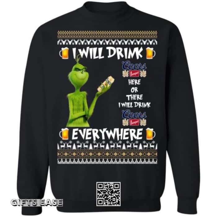 Funny Grinch I Will Drink Coors Banquet Ugly Christmas Sweater Gift For Beer Drinkers Funny Grinch I Will Drink Coors Banquet Ugly Christmas Sweater Gift For Beer Drinkers