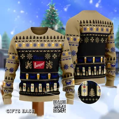 Christmas Pattern Coors Banquet Beer Ugly Christmas Sweater Gift For Him