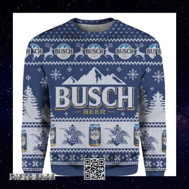 Retro Busch Beer Ugly Christmas Sweater Gift For Friends Retro Busch Beer Ugly Christmas Sweater Gift For Friends