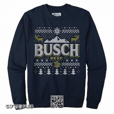 Busch Beer Ugly Christmas Sweater Gift For Daughter From Dad