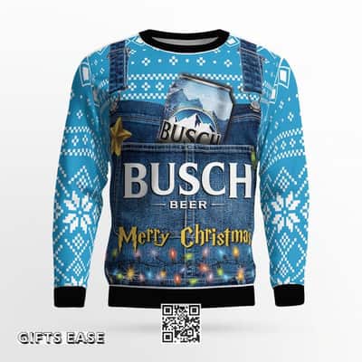 Busch Beer Ugly Christmas Sweater Best Gift For Daughter From Dad