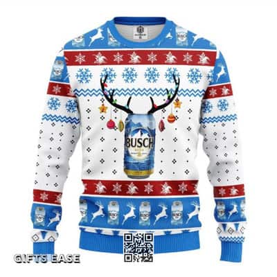 Busch Ugly Christmas Sweater Reindeer Beer Gift For Best Friends