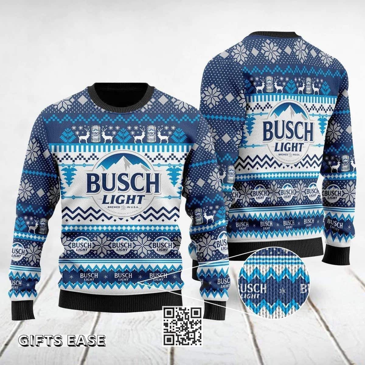 Busch Light Beer Ugly Christmas Sweater Gift For Daughter From Mom Busch Light Beer Ugly Christmas Sweater Gift For Daughter From Mom