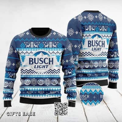 Busch Light Beer Ugly Christmas Sweater Gift For Daughter From Mom