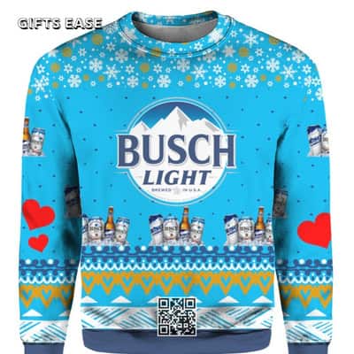 Busch Light Beer Ugly Christmas Sweater Gift For Best Friends