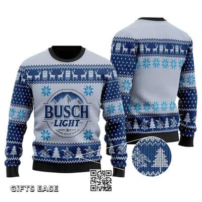 Retro Busch Light Beer Ugly Christmas Sweater Birthday Gift For Sister-In-Law