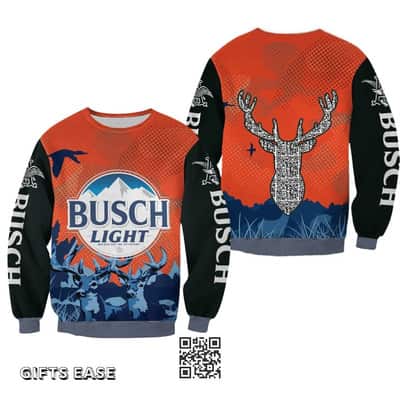 Busch Light Deer Ugly Christmas Sweater Birthday Gift For Beer Lovers
