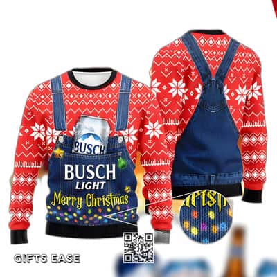 Merry Christmas Busch Light Beer Ugly Christmas Sweater Beer Lovers Gift