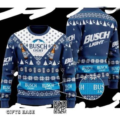 Busch Light Beer Ugly Christmas Sweater Gift For Best Friends