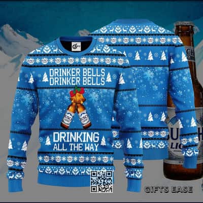 Drinker Bells Drinker Bells Drinking All The Way Busch Light Beer Ugly Christmas Sweater Drinker Bells Drinker Bells Drinking All The Way Busch Light Beer Ugly Christmas Sweater