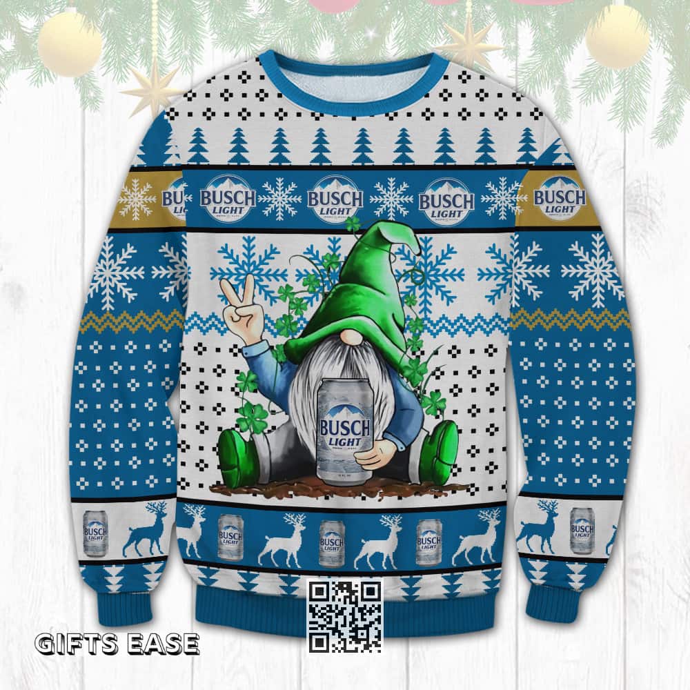 Funny Gnome Loves Busch Light Ugly Christmas Sweater Cool Gift For Friends Funny Gnome Loves Busch Light Ugly Christmas Sweater Cool Gift For Friends
