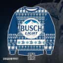 Busch Light Ugly Christmas Sweater Brewed In USA Mountain Snowflakes Pattern Beer Lovers Gift