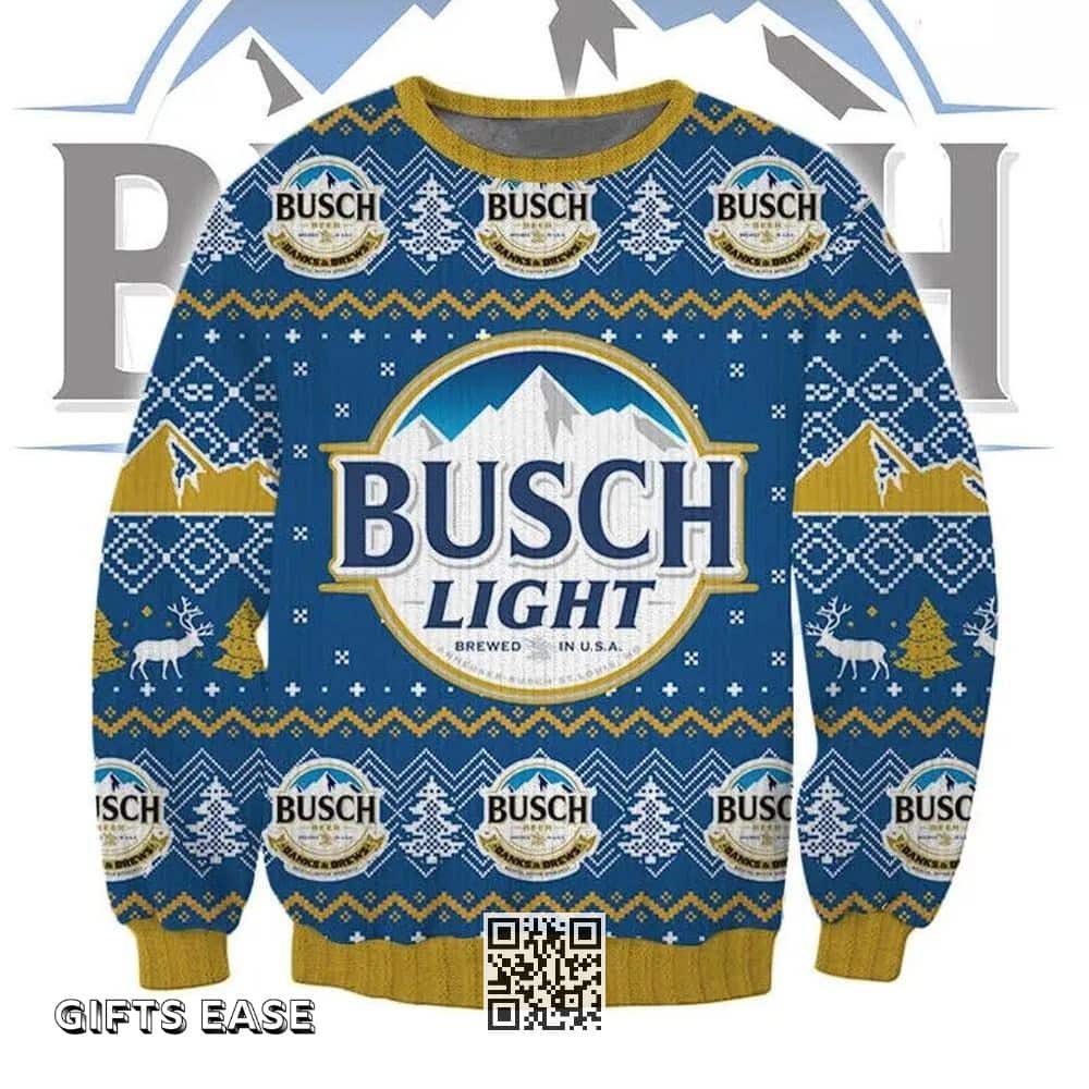 Busch Light Beer Ugly Christmas Sweater A Christmas Gift For Daughter From Mom Busch Light Beer Ugly Christmas Sweater A Christmas Gift For Daughter From Mom