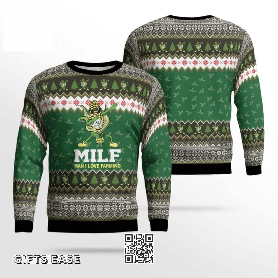 MILF Man I Love Farming Busch Light Beer Ugly Christmas Sweater MILF Man I Love Farming Busch Light Beer Ugly Christmas Sweater
