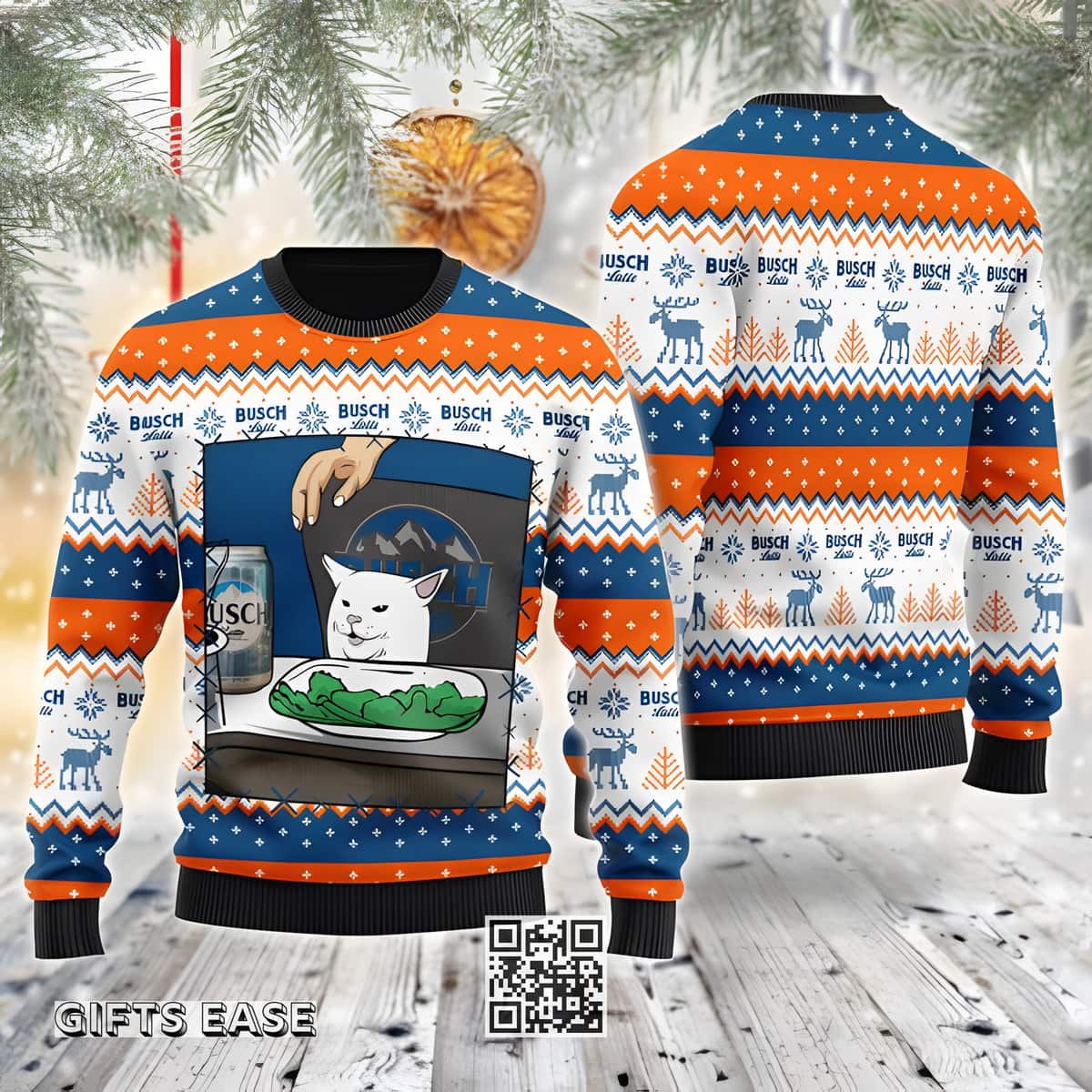 Busch Latte Ugly Christmas Sweater Funny Smudge The Cat Loves Busch Beer Lovers Gift Busch Latte Ugly Christmas Sweater Funny Smudge The Cat Loves Busch Beer Lovers Gift
