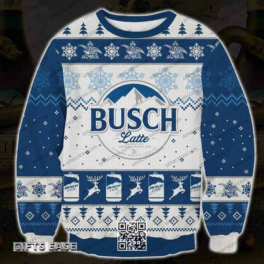 Busch Latte Ugly Christmas Sweater Gift For Beer Drinkers Busch Latte Ugly Christmas Sweater Gift For Beer Drinkers