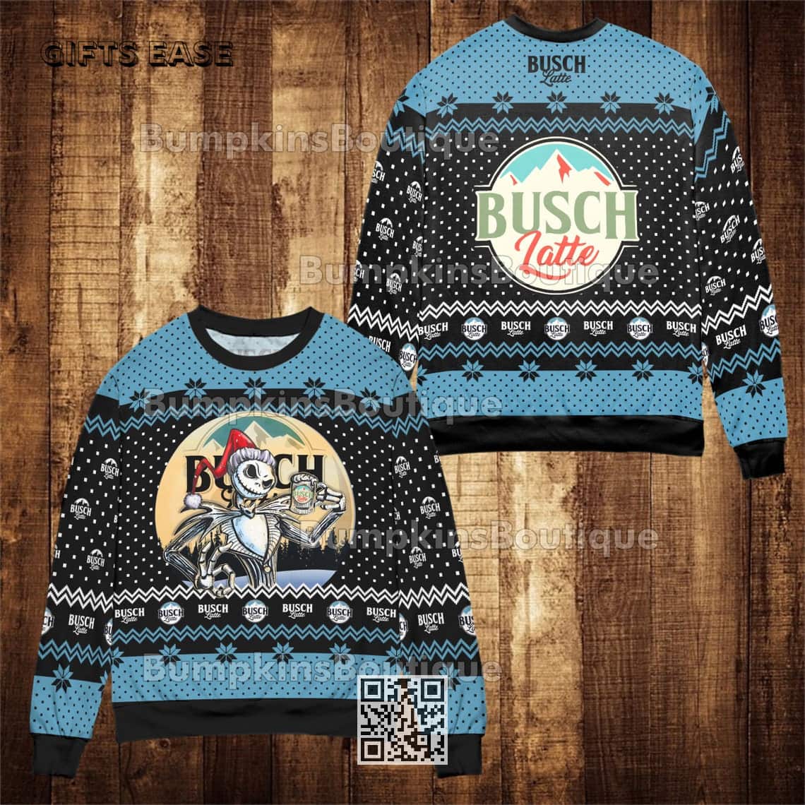 Jack Skellington Loves Busch Latte Beer Ugly Christmas Sweater Gift For Daughter From Mom Jack Skellington Loves Busch Latte Beer Ugly Christmas Sweater Gift For Daughter From Mom