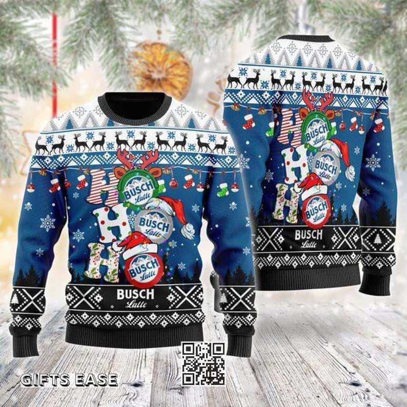 Busch Latte Beer Ugly Christmas Sweater Ho Ho Ho Gift For Girlfriend Busch Latte Beer Ugly Christmas Sweater Ho Ho Ho Gift For Girlfriend