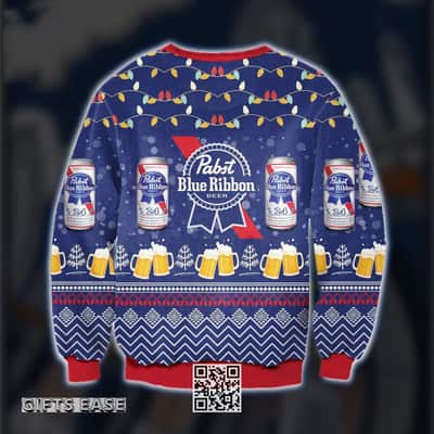 Pabst Blue Ribbon Beer Ugly Christmas Sweater Gift For Daughter From Mom