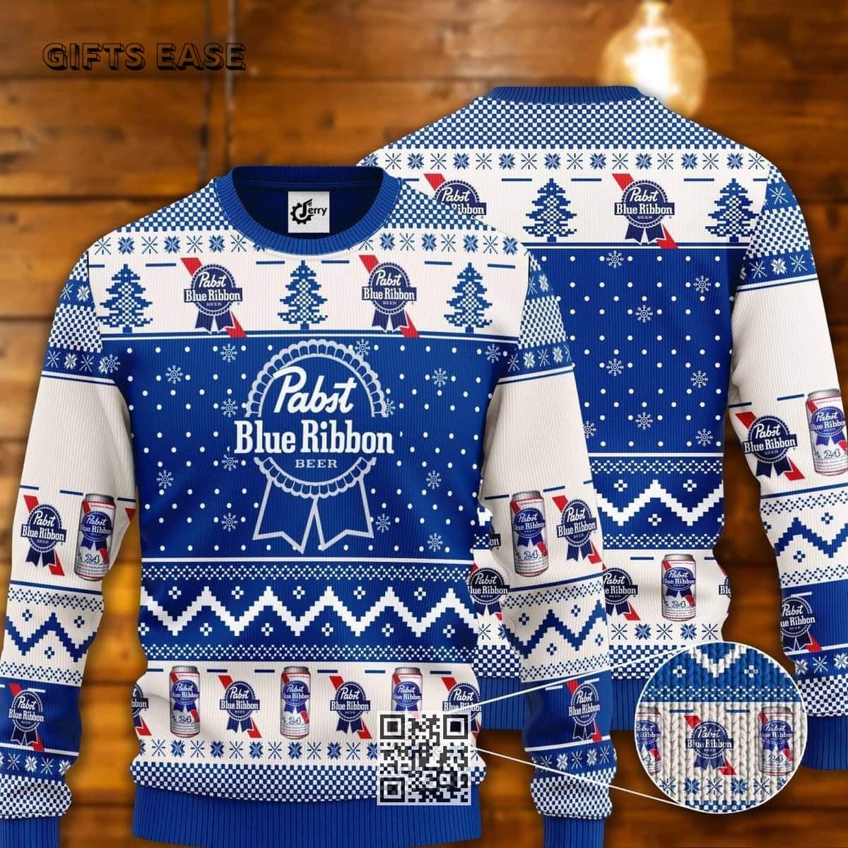 Pabst Blue Ribbon Ugly Christmas Sweater Gift For Beer Drinkers Pabst Blue Ribbon Ugly Christmas Sweater Gift For Beer Drinkers