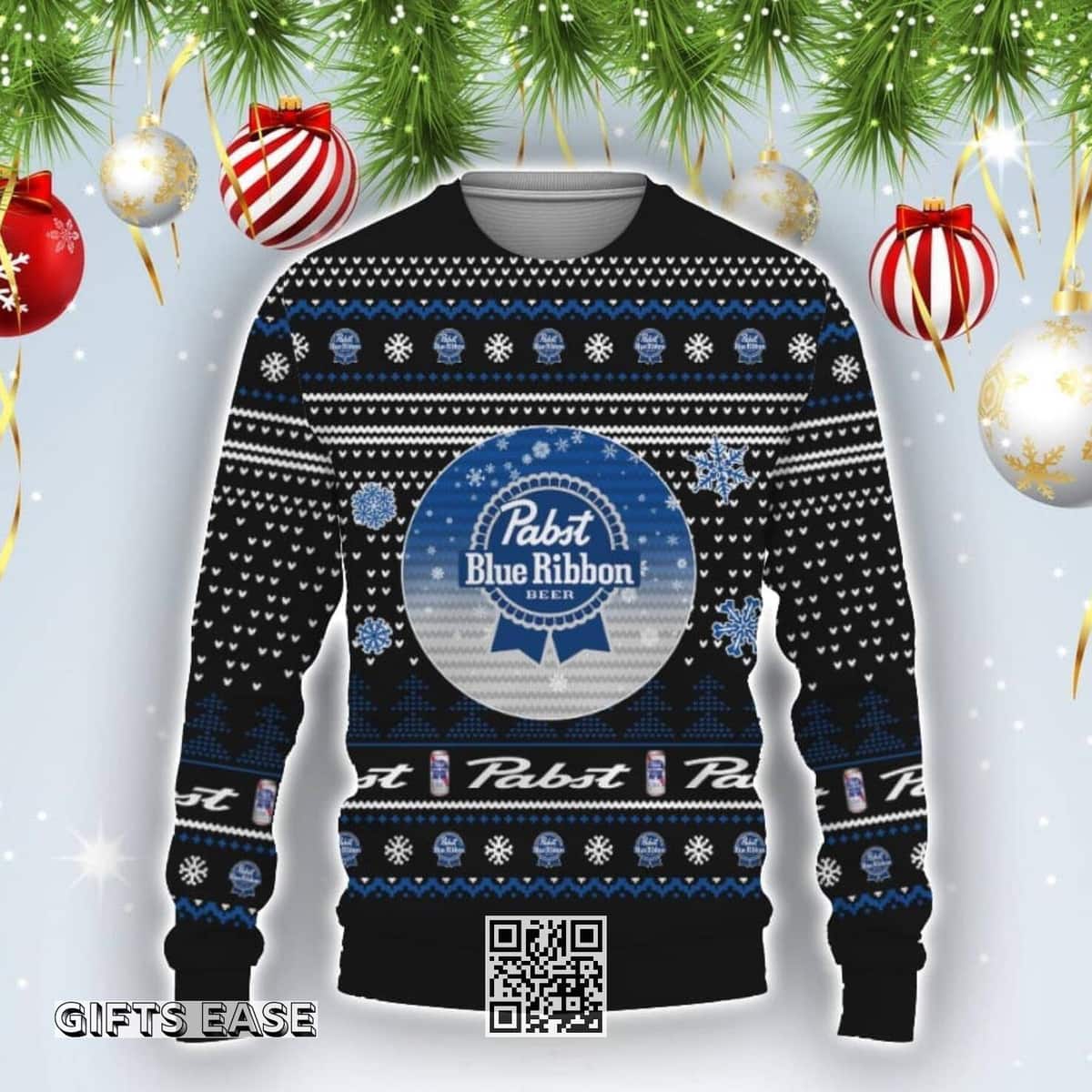 Pabst Blue Ribbon Ugly Christmas Sweater Gift For Son From Father Pabst Blue Ribbon Ugly Christmas Sweater Gift For Son From Father