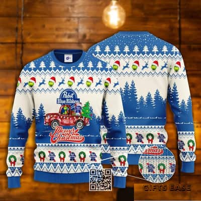 Pabst Blue Ribbon Beer Ugly Christmas Sweater Merry Christmas Gift For Daughter From Mom