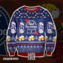 Pabst Blue Ribbon Ugly Christmas Sweater Beer Lovers Gift For Best Friends Pabst Blue Ribbon Ugly Christmas Sweater Beer Lovers Gift For Best Friends