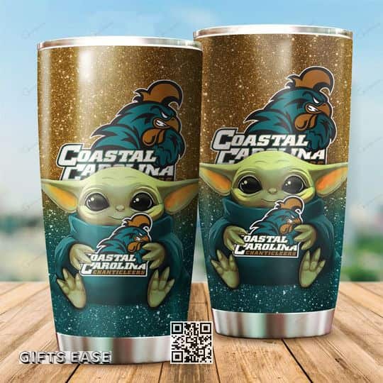 NCAA Coastal Carolina Chanticleers Baby Yoda Tumbler Star Wars Birthday Gift NCAA Coastal Carolina Chanticleers Baby Yoda Tumbler Star Wars Birthday Gift