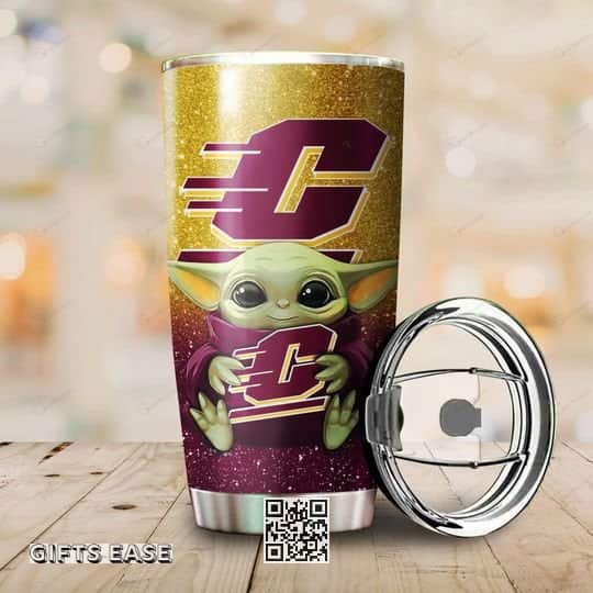 NCAA Central Michigan Chippewas Baby Yoda Star Wars Tumbler Gift For Best Friends NCAA Central Michigan Chippewas Baby Yoda Star Wars Tumbler Gift For Best Friends