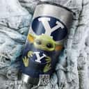 BYU Cougars Baby Yoda Tumbler Birthday Gift For Football Fans