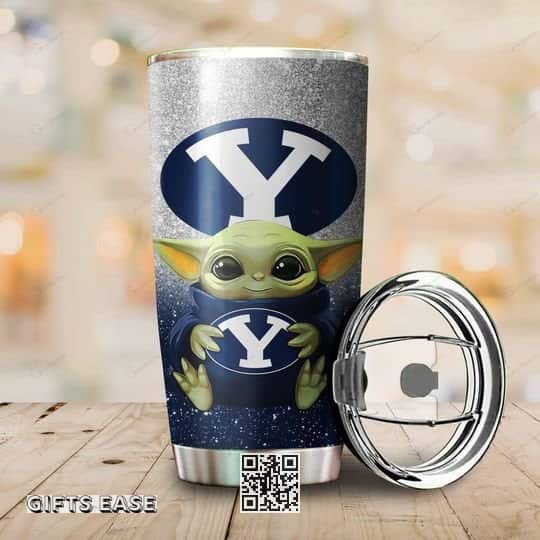 BYU Cougars Baby Yoda Tumbler Birthday Gift For Football Fans BYU Cougars Baby Yoda Tumbler Birthday Gift For Football Fans