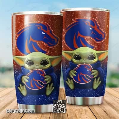 Boise State Broncos Baby Yoda Tumbler Gift For Football Players Boise State Broncos Baby Yoda Tumbler Gift For Football Players