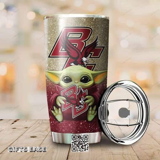NCAA Boston College Eagles Baby Yoda Tumbler Star Wars Gift For Her NCAA Boston College Eagles Baby Yoda Tumbler Star Wars Gift For Her