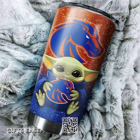 Boise State Broncos Baby Yoda Tumbler Gift For Football Players Boise State Broncos Baby Yoda Tumbler Gift For Football Players